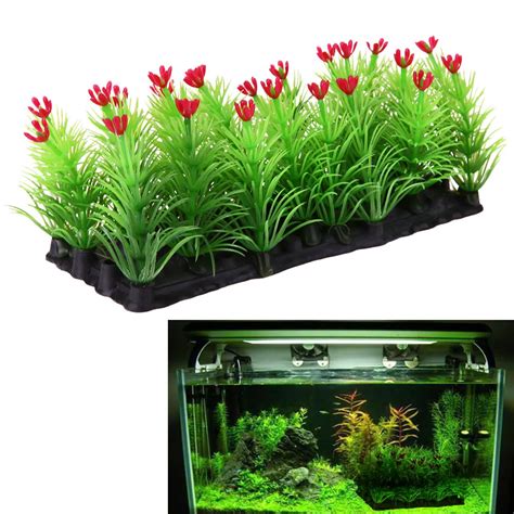 Safe Plastic Simulation Aquarium Green Fake Water Plants Short Grass