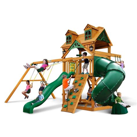 Gorilla Playsets Malibu Extreme Residential Wood Playset With Swings At