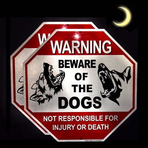 Buy Beware Of Dog Sign Reflective Highly Visible 12x12 Dog Warning