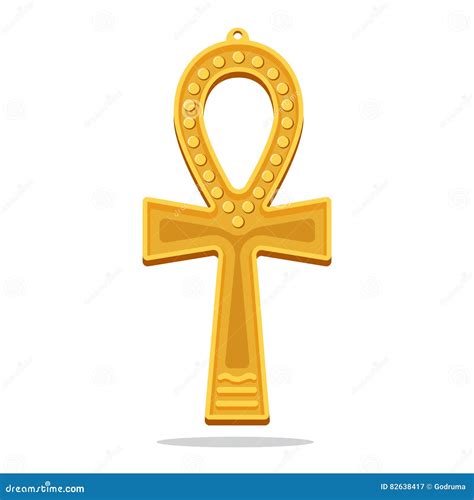 Croix D'or D'Egyptien D'Ankh La Vie Donnant L'objet Illustration de ...