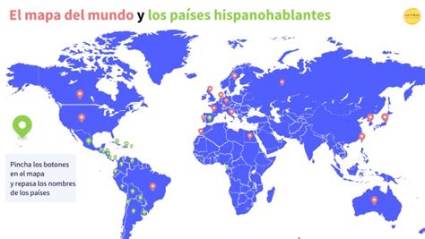Mapa Del Mundo Y Los Países Hispanohablantes