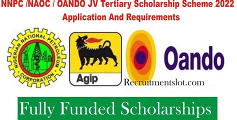 Nnpc Naoc Oando Joint Venture Tertiary Scholarship Scheme 2022
