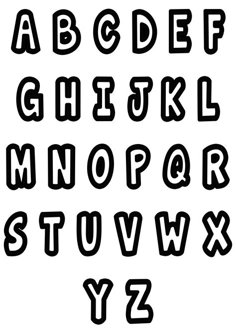 Printable Alphabet Letters Coloring Pages Kids Stenci