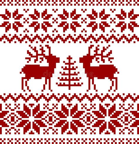 Christmas Nordic Pattern On Black Stock Vector Illustration Of Design
