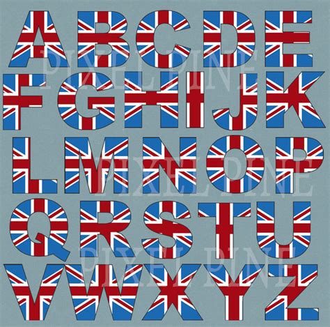 British Flag Alphabet Clipart British Letters Clip art ABC | Etsy