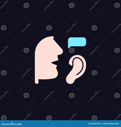 Active Listening Rgb Color Icon For Dark Theme Stock Vector