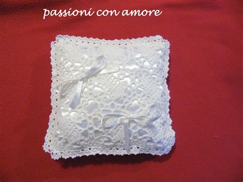 Cuscino portafedi uncinetto circoletti (1). Passioni con Amore: cuscino porta fedi realizzato a mano ...