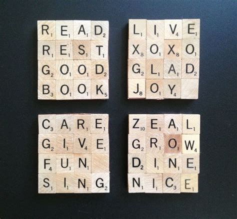 Scrabble Coasters Set Of 4inspirational Etsy