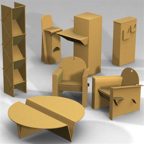 You need furniture for hotels, nightclubs. cardboard furnitures set armchair table 3d model