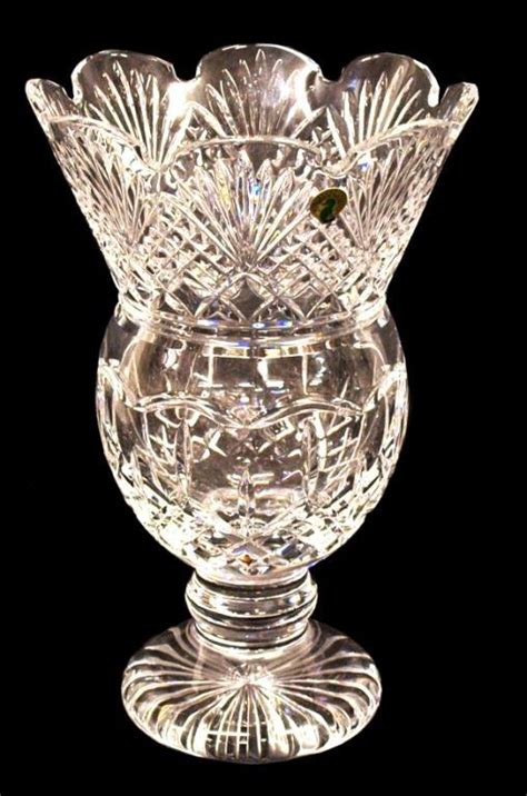 45 Waterford Cut Crystal Thistle Vase New In Box Lot 45