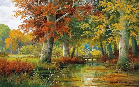 Autumn Leaf Art Alois Arnegger Orange Toamna Yellow Park