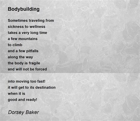 Bodybuilding Bodybuilding Poem By Dorsey Baker