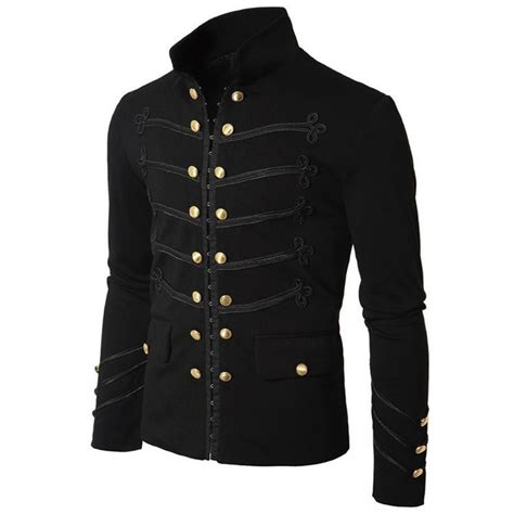 2018 Vintage Mens Gothic Steampunk Military Parade Jacket