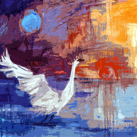 Sun And Moon Swan Rising Painting By Ginette Callaway