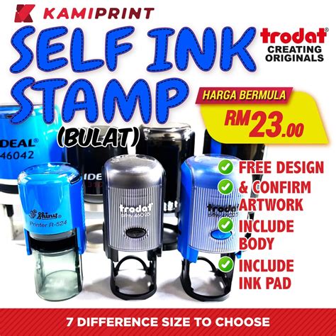 cop bulat trodat cop self ink stamp round stamp [ free design ] shopee malaysia