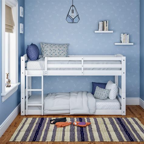 Better Homes And Gardens Tristan Twin Size Floor Bunk Bed Frame White