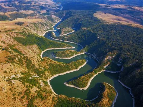 Aerial View Of Mountain River Uvac In Serbia Stock Image Image Of