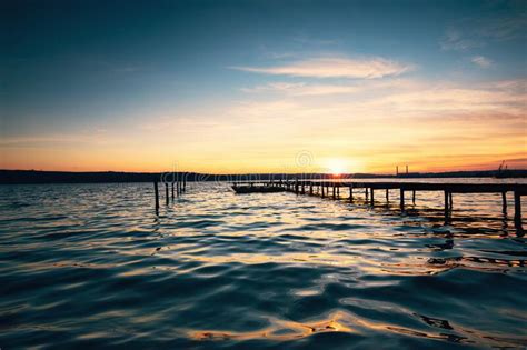 2307 Jetty Pier Cloud Reflection Sunset Stock Photos Free And Royalty