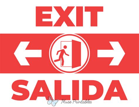 Printable Bilingual English And Spanish Exit Sign