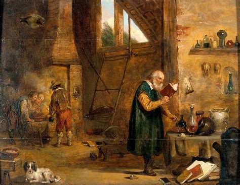 An Alchemist In His Laboratory Oil Painting By A Follower Of David