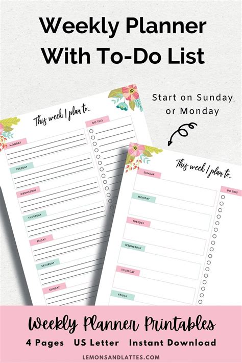 Weekly Planner Printable Template Download And Print The Pdf To Start Planning Your Weekly