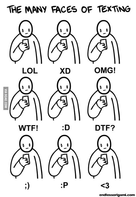 The Many Face Of Texting 9gag