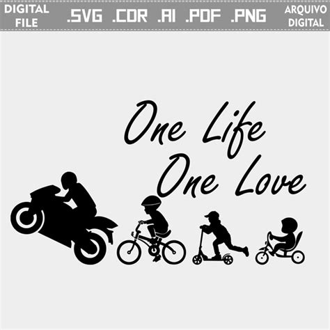 Vector Moto Fãs One Life One Love Cdr Ai Svg Pdf Png Laser Silhouette