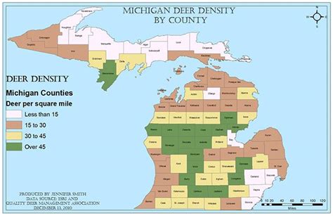 Michigan Population Density Map