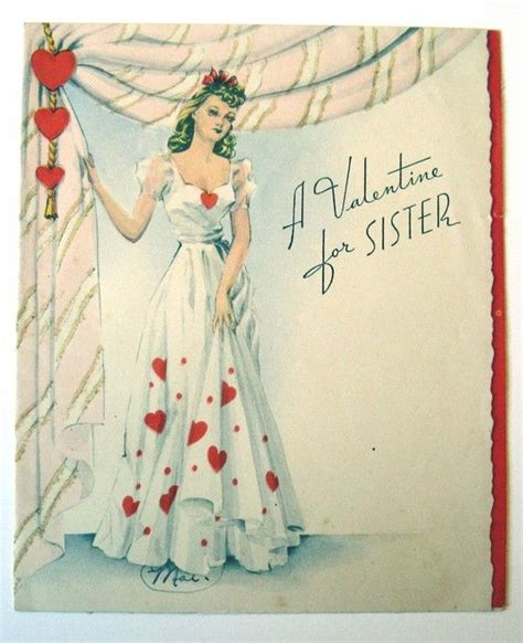 Vintage Valentine Card A Valentine For Sister By Starmango 200 My