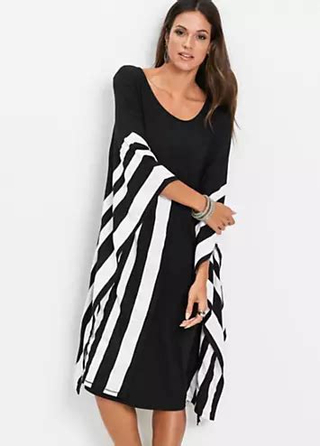 Monochrome Jersey Kaftan Dress By Bonprix Look Again