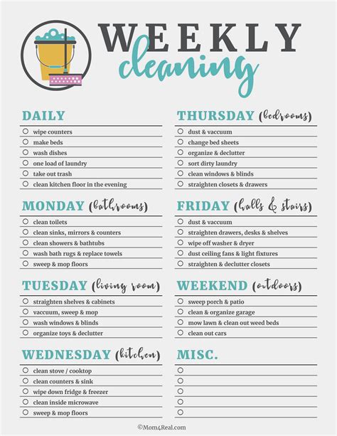 The Best Free Printable Cleaning Checklists Sarah Titus Gambaran