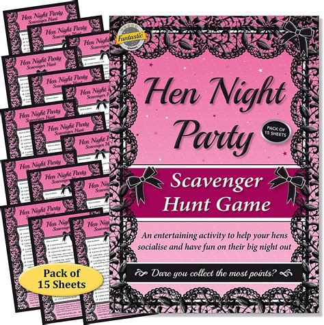 Hen Night Party Games Fun Scavenger Hunt Game For Hen Night Hen Do