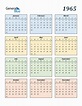 Free 1965 Calendars in PDF, Word, Excel