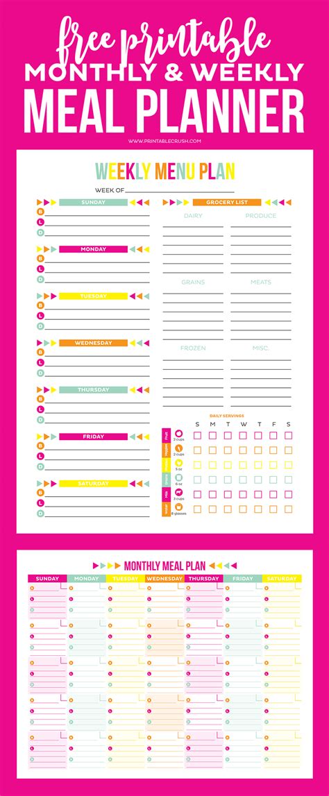 Free Printable Monthly Meal Planner Template Paper Trail Design