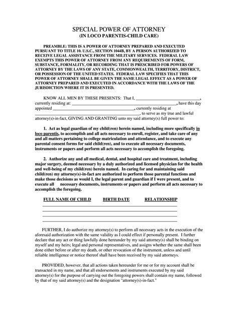 Marines Special Power Of Attorney Fill And Sign Printable Template
