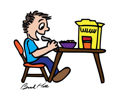 Copyright Free Cartoon Drawing Of Kid Eating Cereal Flickr