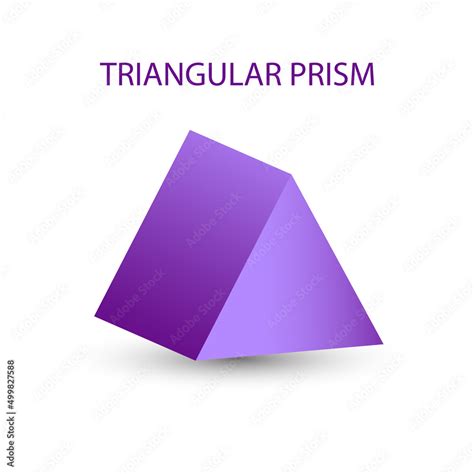 Vector Purple Triangular Prism With Gradients And Shadow For Game