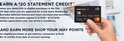 Sears credit card which is also called sears citi mastercard presently gives 5% in point for purchases on gas stations and 3% in point for any eligible on the page, look out for the sign in my account button to log in. Citi Card Apply Now - Sears
