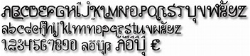 Thai look-alike font AW_Siam with English (Latin) Alphabet characters ...