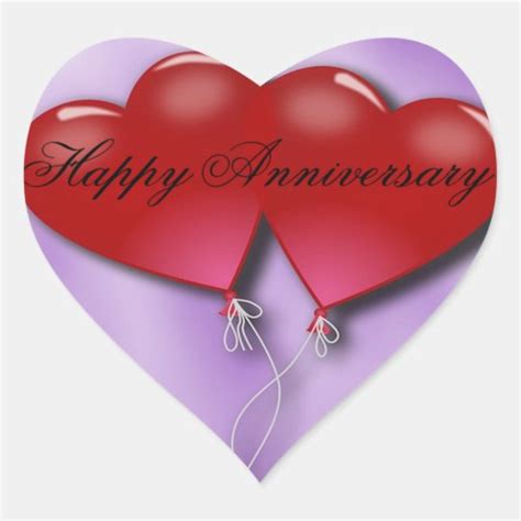 Happy Anniversary Heart Sticker