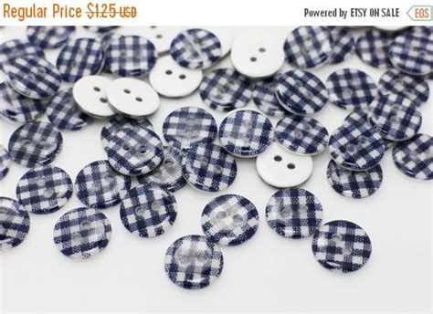 10 Navy Plaid Sew Through Resin Button Resin Buttons Decorative