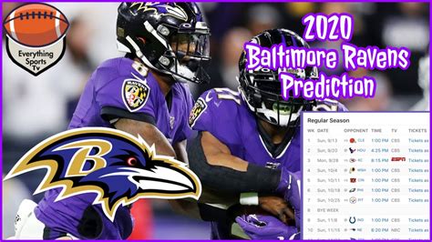 2020 nfl schedule baltimore ravens record prediction everything sports tv youtube