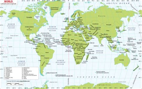 World Latitude And Longitude Map Shows Actual Geographical Location Of