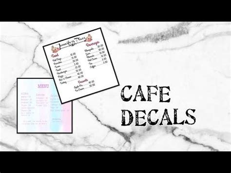 We have a huge cafe made on there and wanted a twitter page for it. Cafe Decals BLOXBURG - YouTube in 2020 | Cafe sign ...