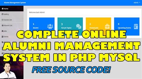 Complete Online Alumni Management System Using PHP MySQL Free Source