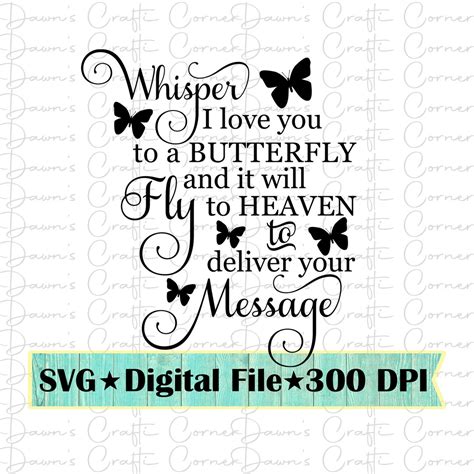 Whisper I Love You Svg Whisper I Love You To A Butterfly Etsy