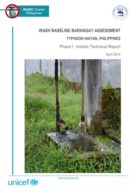 Pdf Wash Baseline Barangay Assessment Contact Details And Annexes And Municipal Level