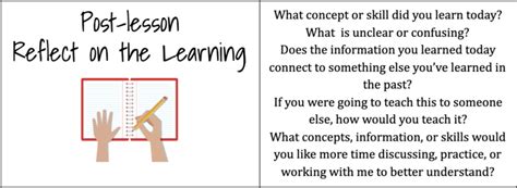 Post Lesson Reflection What Do Students Think They Learned Dr