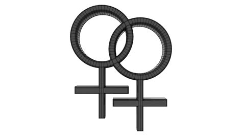 3d Printed Lesbian Female Symbol By Mwillismodeler Pinshape