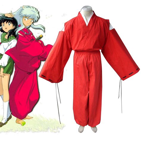 Inuyasha Red Inuyasha Kimono Anime Cosplay Costumes Outfit Inuyasha Red